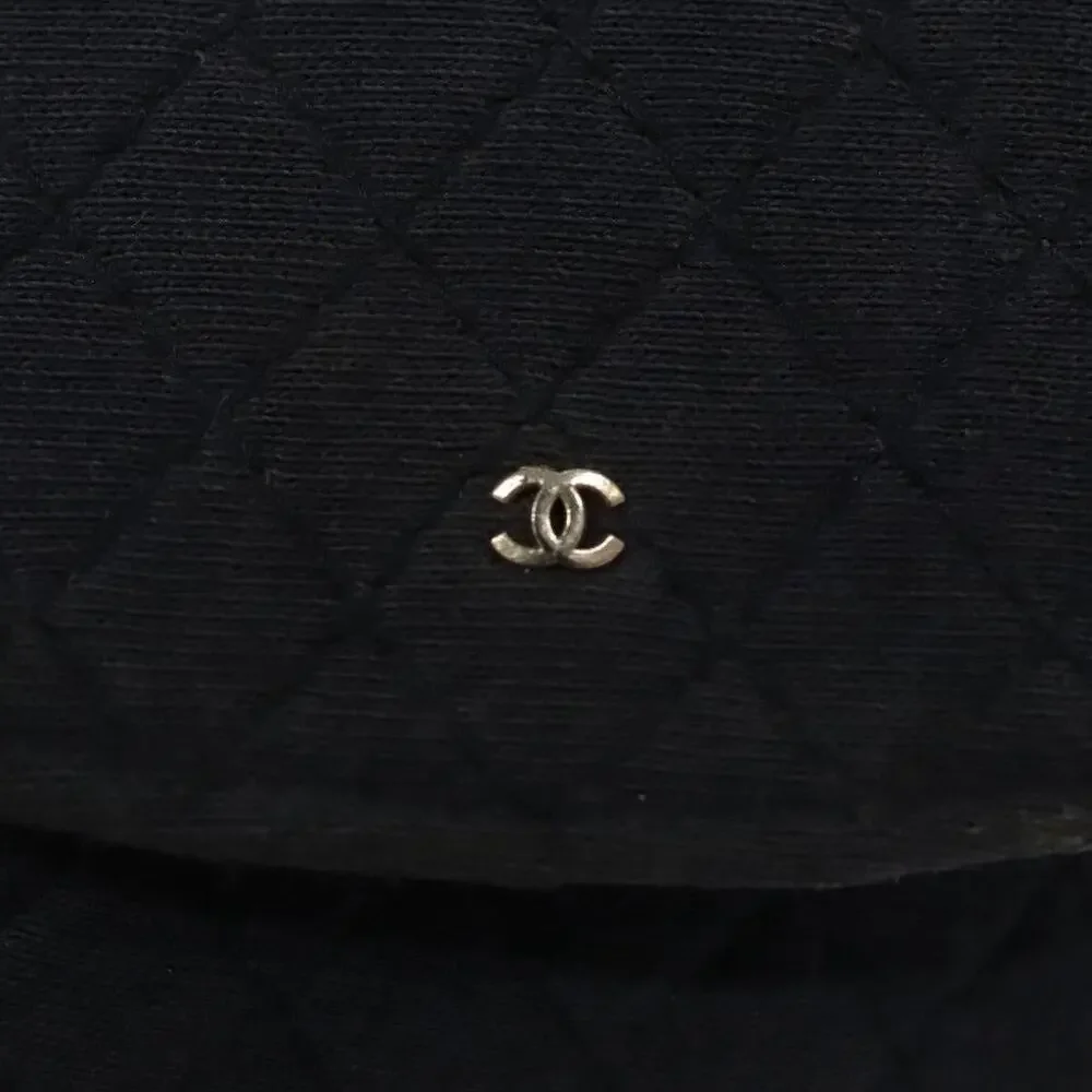 Chanel Mini Matelasse Cotton Chain Pouch Navy Gold CC Blue